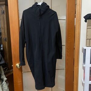 OAK + FORT Black Long Zip-Up Hooded Sweater